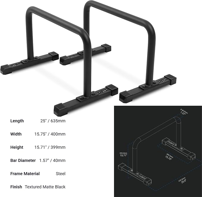 REP Fitness Parallette Bars | Push Up Handles for Floor | Calisthenics Equipment | Strength Training Tool | Gymnastics Workout Stand | Home Gym Gear | Heavy Duty Dip Station | Portable Exercise Bar