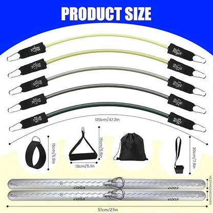 Resistance Band Wall Mount System - Heavy Duty Wall Anchor for Resistance Bands, Workout Wall Anchor with Aluminium Bracket for Home Gym Cable Machine & Fitness (with2Rails and Grey Resistance Band)