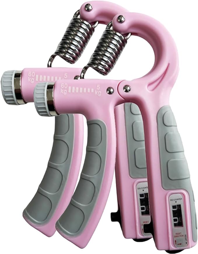 2 Pack Hand Grip Strength Trainer for Muscle Building with Counter, Adjustable Resistance 10-130 lbs, Wrist Forearm Strengthener Finger Strengthener