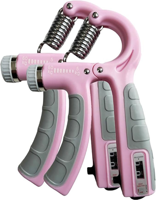 2 Pack Hand Grip Strength Trainer for Muscle Building with Counter, Adjustable Resistance 10-130 lbs, Wrist Forearm Strengthener Finger Strengthener