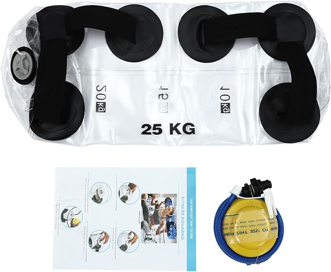 Fitness Water Weight Aqua Bag - 55lbs Portable Training Equipment with Stability Straps, Inflatable PVC Design for Full-Body Workouts - Adults Home & Outdoor Gym