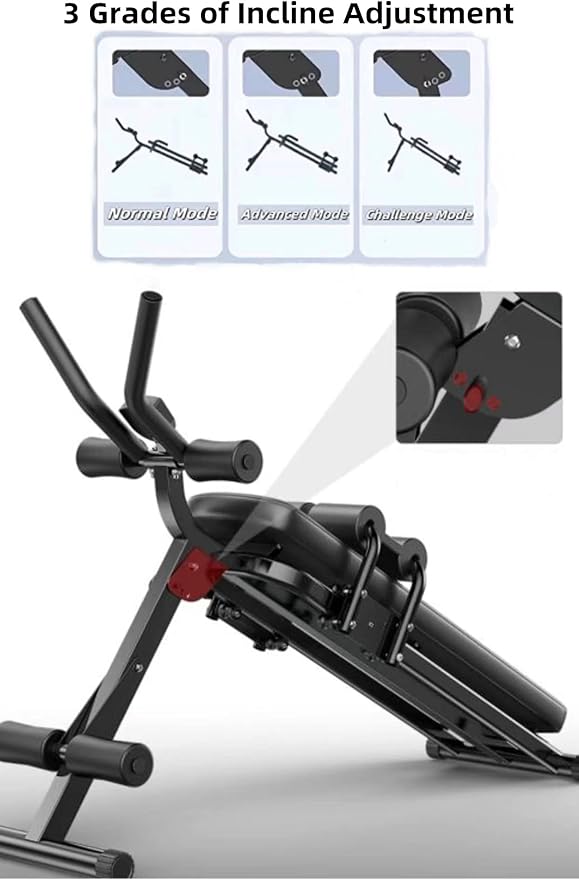 ComMax Adjustable Abs Workout Equipment Folding Sit Up Bench for Men and Women Foldable Incline Slant Exercise Bench for Home Gym with Full Body Strength Training Fitness Machine