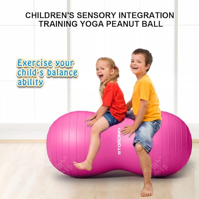 Anti-Burst Peanut Ball,Kids Active Wiggle Seat,for Labor, Therapy, Kids with ADHD – Eco-Friendly Birth Ball for Pregnancy, Physical Therapy & Exercise– with Pump