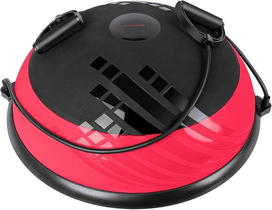 Half Ball Balance Trainer Yoga Exercise Ball with Resistance Bands, Pump, Anti Burst Design & Anti-slip Surface for Balance, Stability, AB Strength Training Fitness Home Gym Workout, 23" Dia