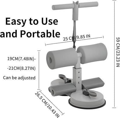 Sit Up Bar,Portable Adjustable Sit Up Floor Holder with 2 Strong Suction Cups and 1 Resistance Band,Situp Bar Assistance Device for Ab Workouts,Sit-Ups & Core Exercises,Home Office Gym