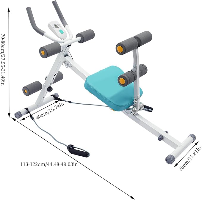 Ab Abdominal Exercise Machine, 265Lbs Adults Ab Trainer Machine with LCD Display and Resistance Bands, Foldable Core Workout Equipment for Home Gym Workout Waist Trainer