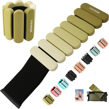 Ankle Weights for Women Men, Silicone Wrist Weights Set of 2 - Wearable Leg Weights/Arm Weights Ideal for for Home Gym Workout, Running, Yoga, Pilates, Barre, Exercise, Strength Training