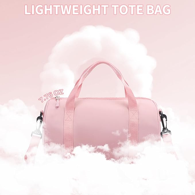 Mini Gym Bag for Women Small Duffle Bag Mini Gym Tote Bag Sport Bag for Yoga Swimming Dance (Pink)
