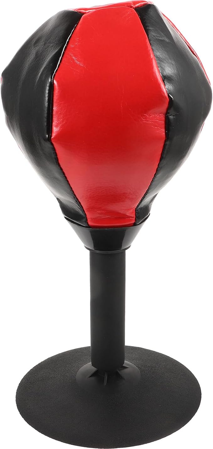 Toyvian Desktop Boxing Speed Reaction Ball with Hanging Rope, Red Upgraded Boxing Reaction Ball for Adults, Anger Relief and Reflex Training Equipment for Home and Office