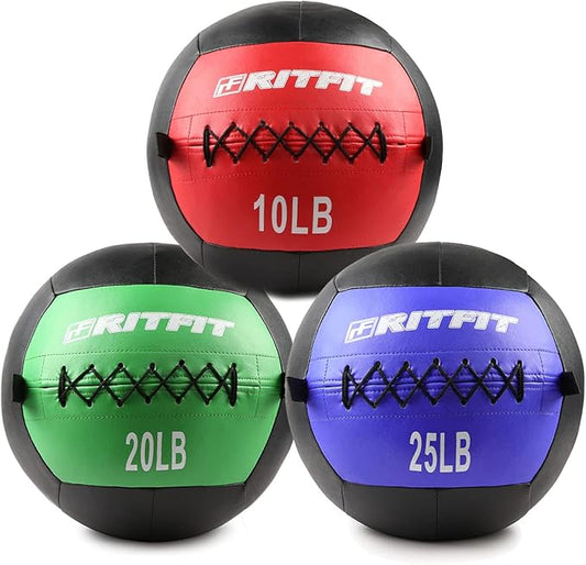 RitFit Soft Medicine Ball/Wall Ball for Strength and Conditioning Workouts, Core Training