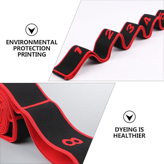 FUOYLOO 2pcs Yoga Resistance Bands Set Professional Elastic Stretch Bands for Fitness Training Bodybuilding Back Stretching for Beginners in Crimson and Rose
