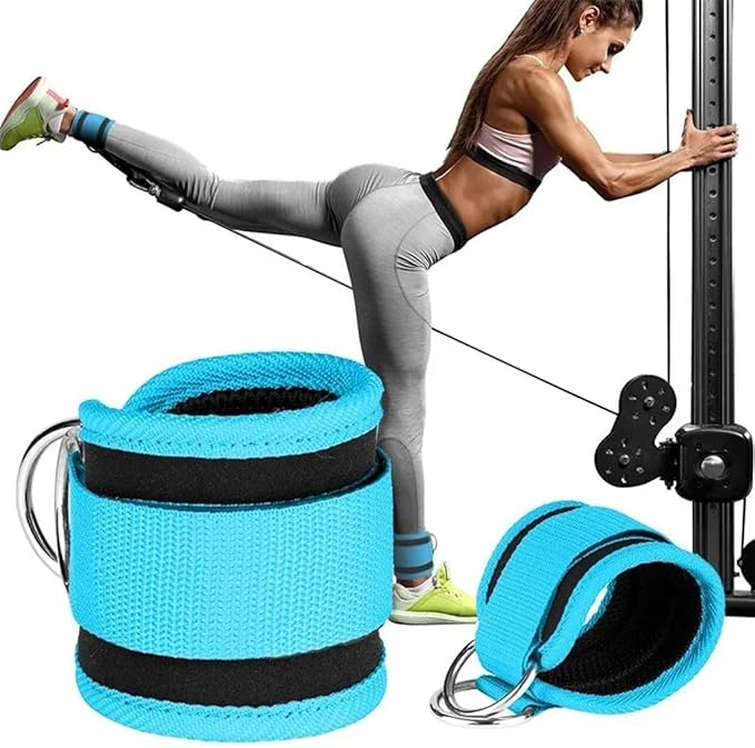 Ankle Strap Ankle Resistance Band Wrist Cuff Padded Strap Adjustable Fitness Glute Kickback D-Ring for Cable Machine Gym Foot Leg Training Brace Support 1 Pack