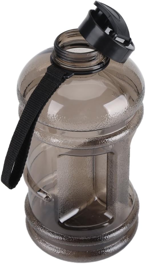 ZJchao 74.4oz Water Bottle, Super Large Capacity Food Grade Plastic Sports Cup with Holder for Women Men Gym Fitness Athletic Outdoor Camping Hiking, Black