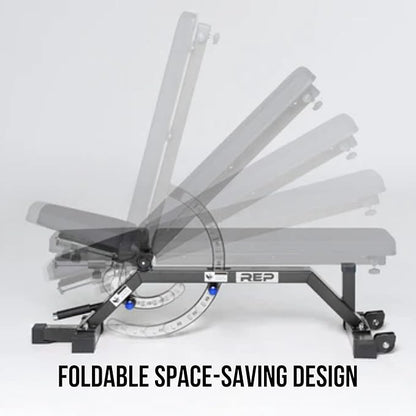 Rep Nighthawk Adjustable Weight Bench | Home Gym Incline Decline Flat Workout Bench | Heavy Duty Fitness and Strength Training Equipment | Foldable Space Saving Design