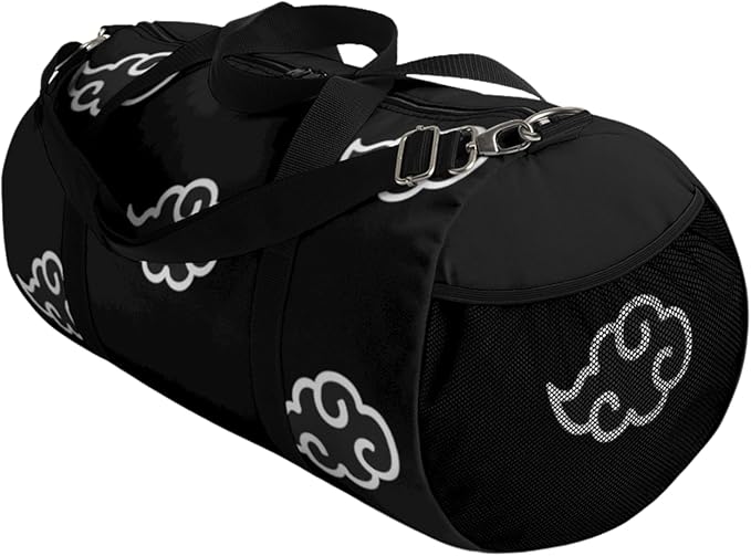 Anime Gym Bag for Women Men - Large Capacity Waterproof Workout Fitness Travel Sports Bags Fashion Street Camping ExpandaCLe Carry On Duffle Bag For Couple (Black Cloud) PTY