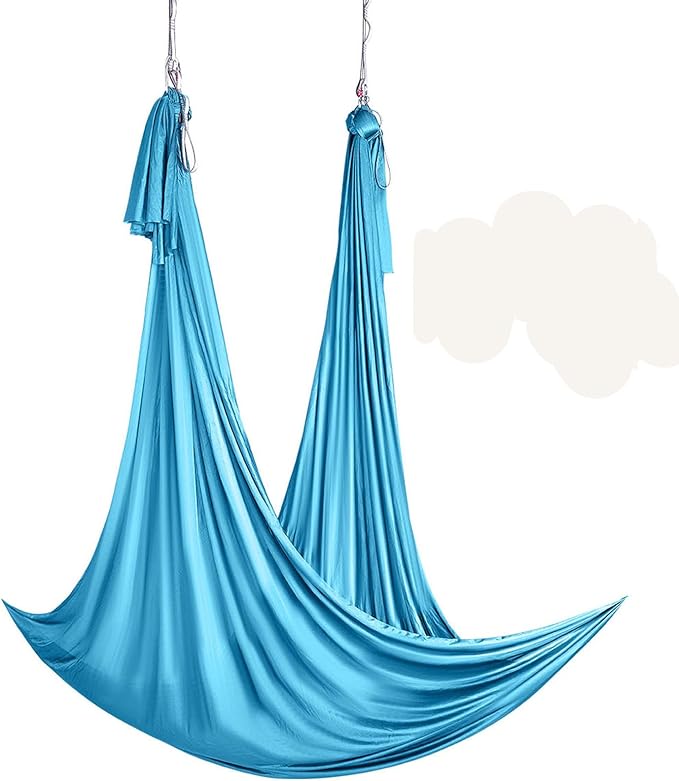 VEVOR Aerial Silk & Yoga Swing, Aerial Yoga Hammock Kit with 100gsm Nylon Fabric, Full Rigging Hardware & Easy Set-up Guide, Antigravity Flying for All Levels Fitness Bodybuilding