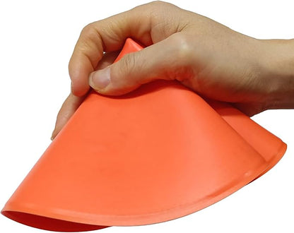 4 inch/9 Inch Colored Poly Spot Marker 12 Pcs, Non-Slip Rubber Agility Markers Flat Field Cones Floor Dots for Football, Basketball Training Markers, Dance Practice and Drills with Flat Cones Points