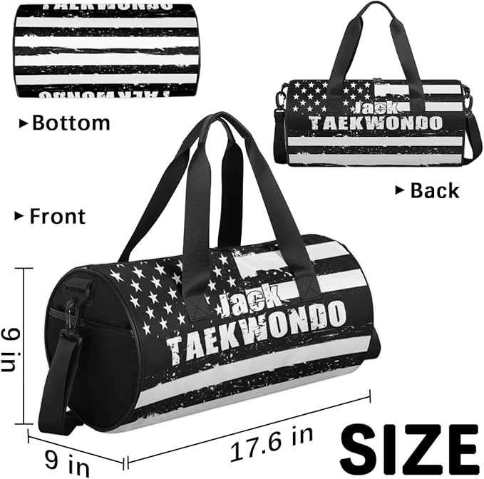 Personalized-Martial-Arts-Gear-Bag for Karate Teakwondo, Custom Jiujitsu Bag for Boys, Karate Teakwondo Bag for Gear Waterproof Lightweight Large USA
