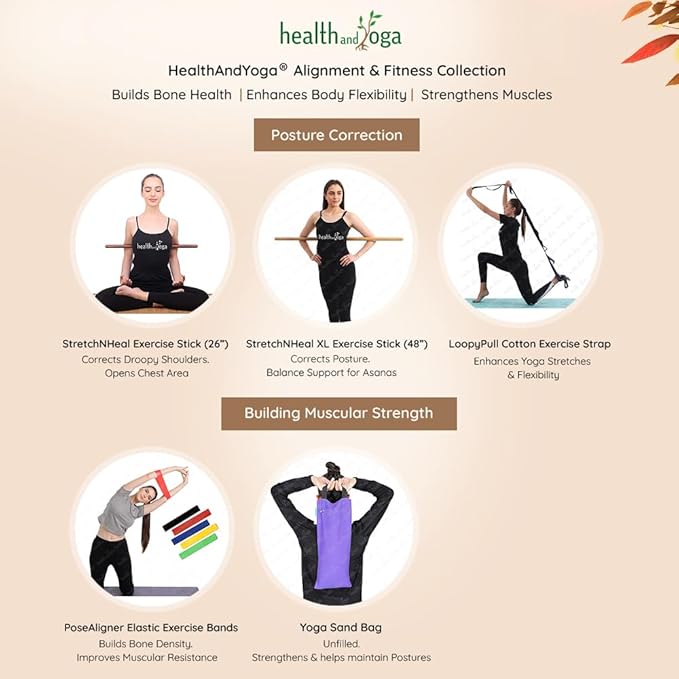 SoulGenie HealthAndYoga™ Yoga Sand Bags - Double Bag with Inner Waterproof Bag - Prop for Adding Weight and Support (Black)