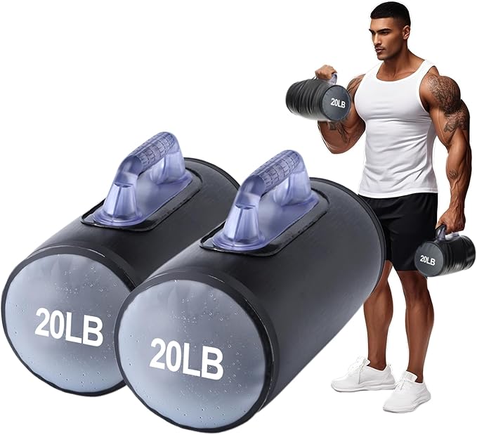 Water Dumbbells,Water Filled Training Dumbbells, Travel Weights Set, Adjustable Weights to 40Lbs,30Lbs,20Lbs,10Lbs,4Lbs Dumbbell Pair,Each 20/15/10/5/2 Lbs, Portable Gym for Strength Training, Fitness and Shaping