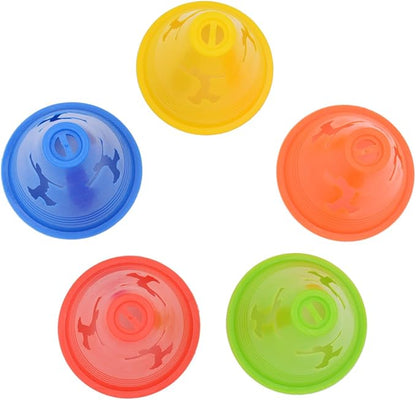 Famgee 3 Inch Plastic Windproof Slalom Cones Inline Roller Skating Cones Pile Cup Roadblocks Traffic Road Cones Set with Holes for Skate Practice Sport Training
