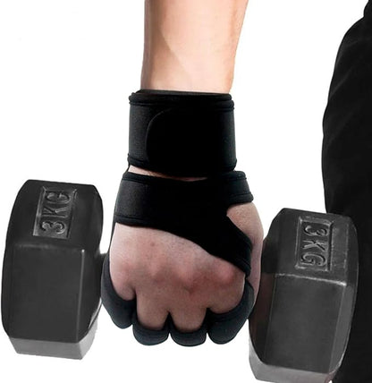 Workout Gloves for Men Women, Breathable Weight Lifting Gloves with Wrist Wraps Support for Gym, Exercise, Training and Fitness, Fingerless, Padded Full Palm Protection