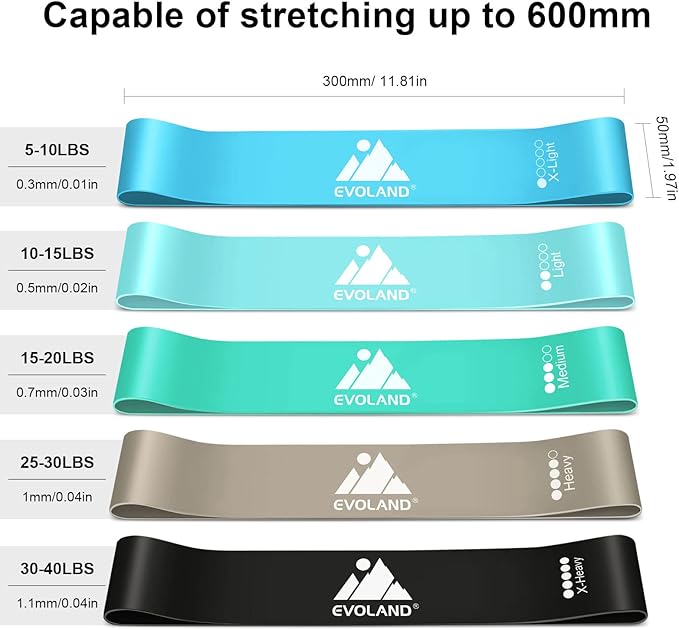 Resistance Bands Set (12pcs), Workout Bands with Handles, Door Anchor, Ankle Straps and Carry Bag, Exercise Bands for Shape Body and Home Workouts