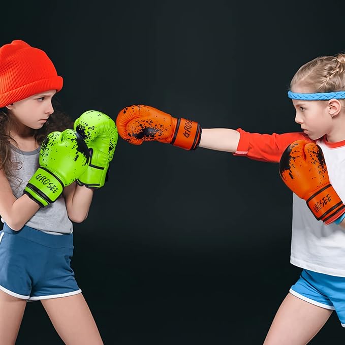 Kids Boxing Glove 6oz 8oz, Youth, Boys and Girls Training Sparring Gloves for Punching Bag, Kickboxing, Muay Thai, MMA, Gift for Age 6-15 Years