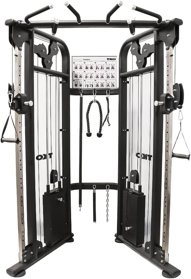 TKO Functional Trainer 9050 - Black Steel Functional Trainer with 420 lbs Resistance