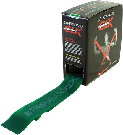 THERABAND CLX Resistance Band with Loops, Fitness Band for Home Exercise and Full Body Workouts, Portable Gym Equipment
