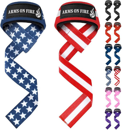 TECEUM Lifting Straps for Weightlifting Gym Strength Training - Wrist Straps with Neoprene Padded Cotton - Men & Women – Ideal for Powerlifting, Bodybuilding & Deadlifts