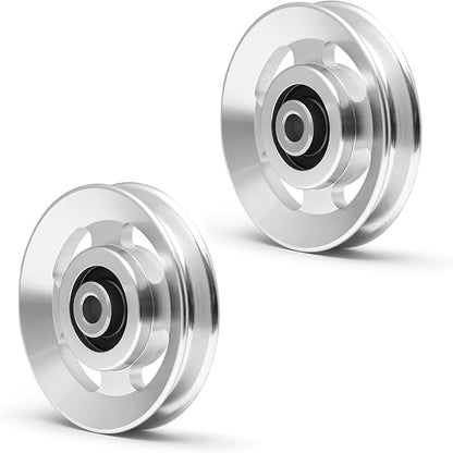 RitFit Aluminum Pulley Wheel for Gym Equipment, 2PCS/ 6PCS Set Power Rack Pulley Attachment, 90mm Aluminum Alloy Bearing Gym Pulley Wheel for Home Gym