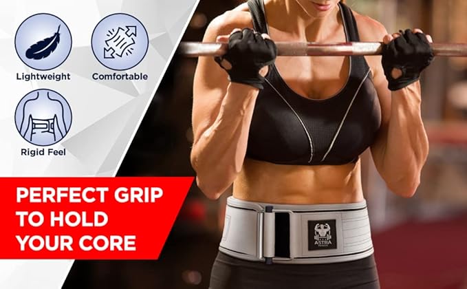 Quick Locking Premium Weight Lifting Belt - Powerlifting, Cross Training for Men and Women - 4 Inch Wider Back Support, 100% Metal Buckle - Professional Fitness, Olympic Lifting, Deadlift