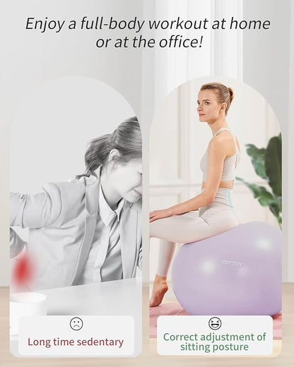 YOTTOY Anti-Burst Exercise Ball for Working Out, Yoga & Pregnancy, Extra Thick Workout Ball for Physical Therapy & Fitness