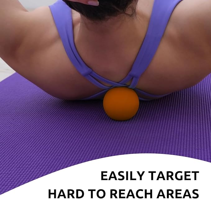 Massage Lacrosse Balls for Deep Tissue Relief - Trigger Point Therapy Ball Set for Plantar Fasciitis, Myofascial Release for Back, Shoulder, Foot - Massage Ball Roller - 2 Pack (Orange)