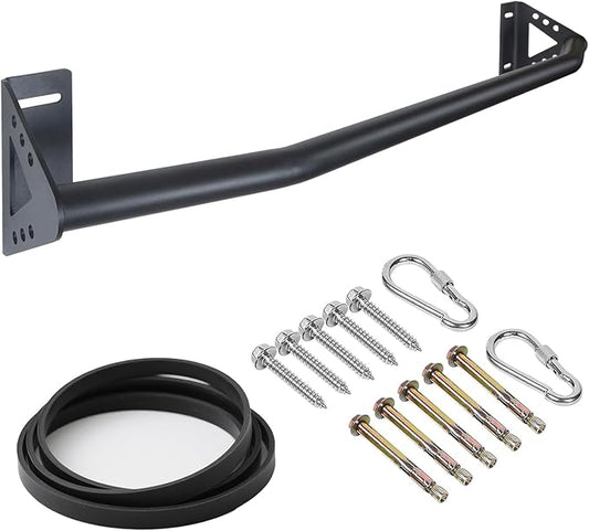 Wall Mounted Pull Up Bar Doorway, Heavy Duty Strength Training Pull-Up & Chin Up Bars for Doorframe, Support Beam or Joist Mount Thick Metal Sturdy Construction Support 500 lbs