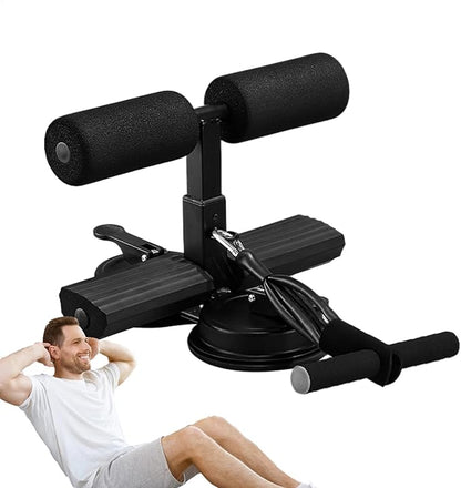 Sit-Up Device, Adjustable Height Suction Cup Abs Exercise Trainer, 325KG Multifunctional Core Training Equipment for Home, Office, and Gym Workouts, Comfortable Training Supplies