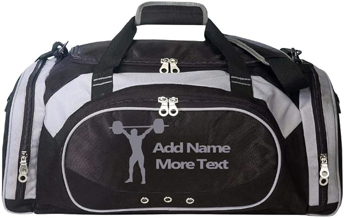 Personalized SportS Duffel Bag With Custom Name & Text - Weight Lifting/Cross Fit