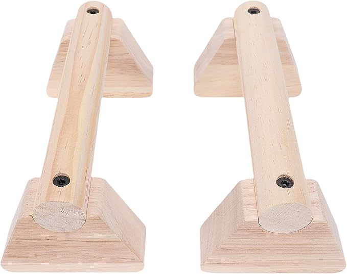 Diydeg Wood Push Up Bar, Parallettes Bars with Non Slip Base, Handstand Trainer Pushup Handles, Calisthenics Equipment for Men and Women Strength Training, Home Fitness, Workout