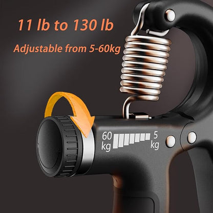 Strengthener Hand Grip Trainer Number Counter Forearm Finger Wrist Gripper Exerciser 5-60kg Adjustable Stretcher Squeezer Workout