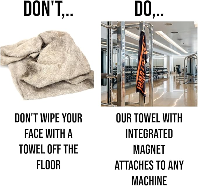 3 Pack, Magnetic Grip Gym Towel, Preventing it from Slipping or Falling to The Floor, Microfiber Towel for Yoga, Sports, Gym, Workout, Camping, Fitness, & More Activities