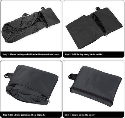 Travel Bag Foldable,Portable Lightweight Gym Bag,Sports Duffel Bags for Women&Men - for Camp, Fitness, and Short tours, shopping (Black, L)