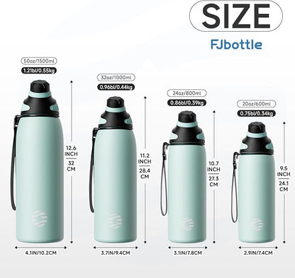 Fjbottle Insulated Stainless Steel Water Bottle, 24 Oz Leakproof Water Bottles, Ice Reusable Tumbler, Double Wall Vacuum Jug, Lightweight Durable for Traveling & Sports, Workout, 24oz