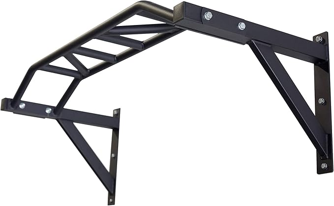 Wall Mounted Pullup Bar for Home or Garage Gyms, Straight Bar or Multi-Grip Arch - Ideal for kipping pull-ups, cross-training, and gymnastics ring stations