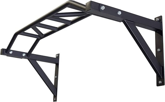 Wall Mounted Pullup Bar for Home or Garage Gyms, Straight Bar or Multi-Grip Arch - Ideal for kipping pull-ups, cross-training, and gymnastics ring stations