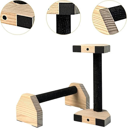 2Pcs Push up Bar Home Workout Equipment Parallettes Bar for Adults Wood Push up Stands for Gymnastics Exercise Aerobics