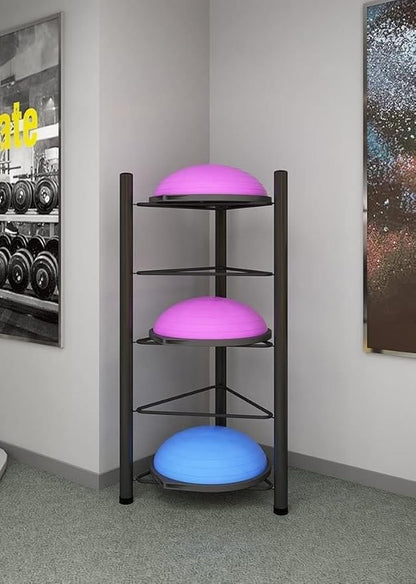 3/5/6/7 Tier Floor Stand Storage Organizer Exercise Half Balance Ball Storage Rack, Home Gym Workout Equipment for Bosu Slam Bowling Medicine Balls(Black,5 Layer - 51jin)