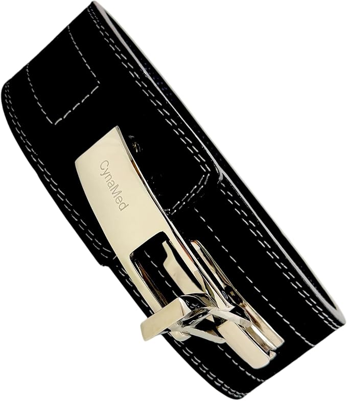 Black Weight Lifting Belt with Ajustable Buckle, 4" Wide & 10mm Thickness | for Powerlifting and Gym (1 Count)