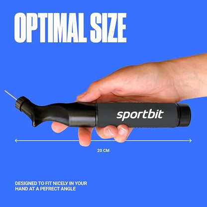 SPORTBIT Ball Pump for Sports Balls - Push & Pull Inflating System - Hand Pump for All Exercise Balls - Volleyball Pump, Basketball Inflator, Football & Soccer Ball Air Pump - Goes with 5 Needles Set