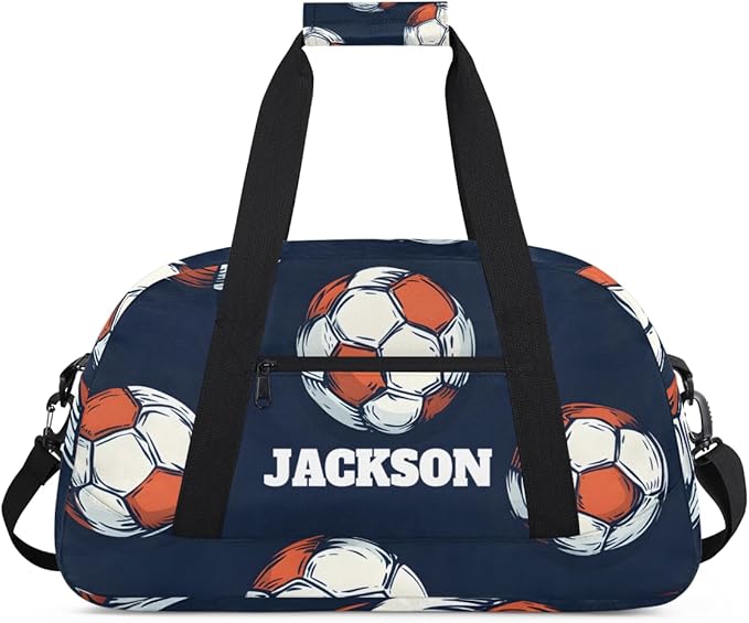 Personalized Soccer Gym Duffel Bags for Kids Boys with Custom Name Travel Sport Training Bags for Overnight Weekender